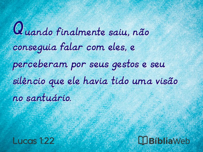 Lucas 1:22 em imagem para compartilhar
