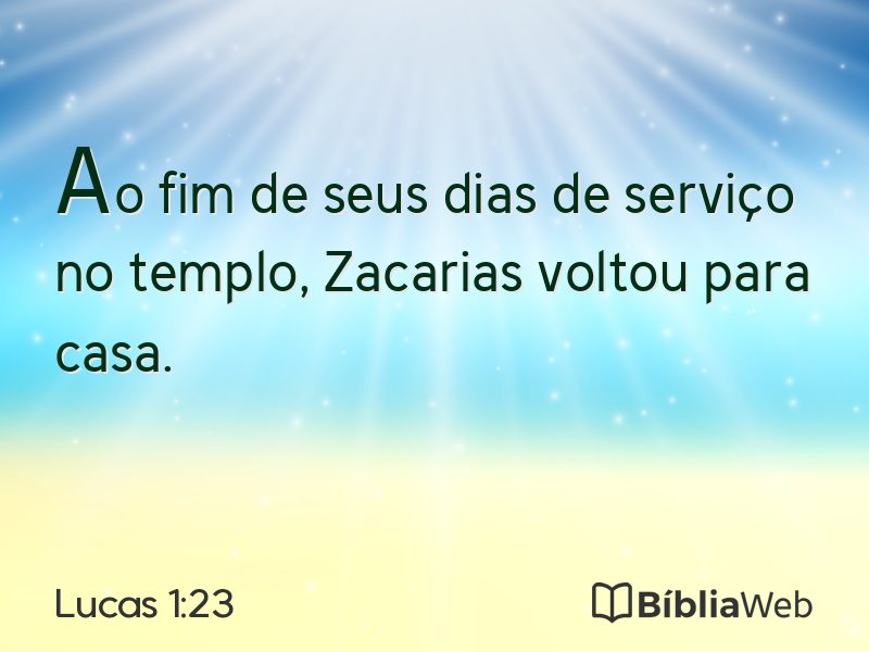 Lucas 1:23 em imagem para compartilhar