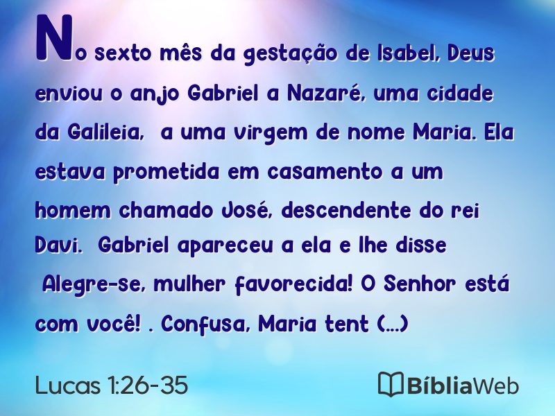 Lucas 1:26-35 em imagem para compartilhar