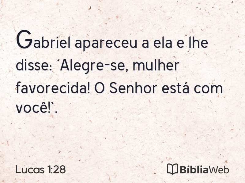 Lucas 1:28 em imagem para compartilhar
