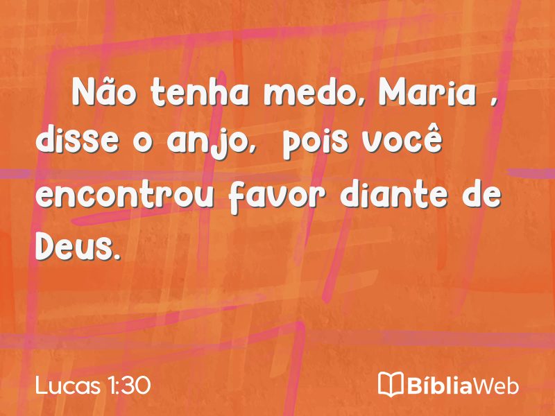 Lucas 1:30 em imagem para compartilhar