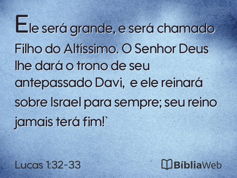 Lucas 1:32-33 em imagem para compartilhar