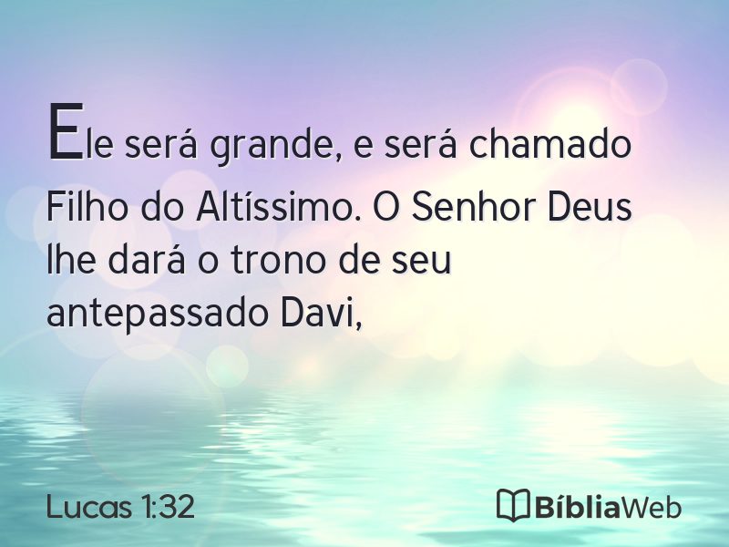 Lucas 1:32 em imagem para compartilhar