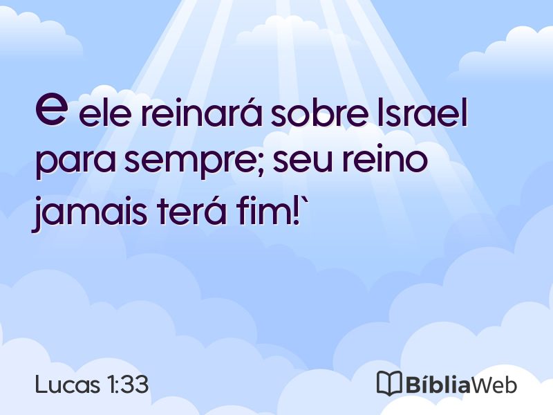 Lucas 1:33 em imagem para compartilhar