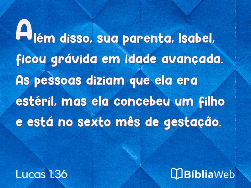 Lucas 1:36 em imagem para compartilhar
