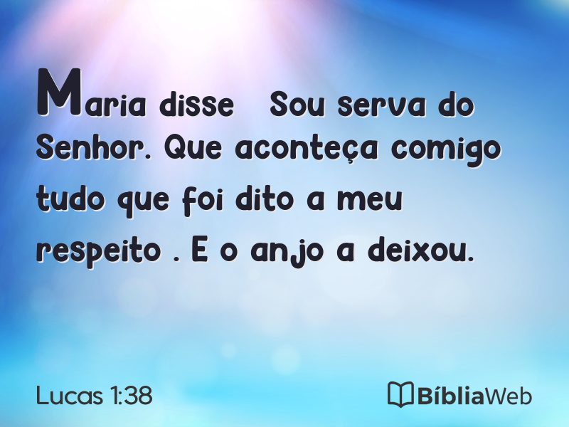Lucas 1:38 em imagem para compartilhar
