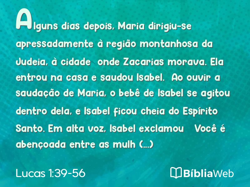 Lucas 1:39-56 em imagem para compartilhar