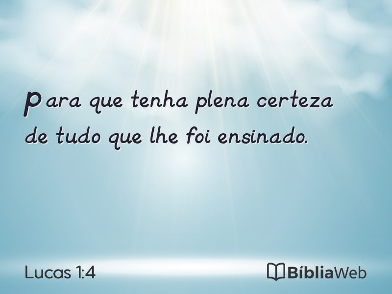 Lucas 1:4 em imagem para compartilhar