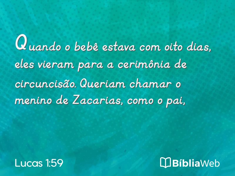 Lucas 1:59 em imagem para compartilhar