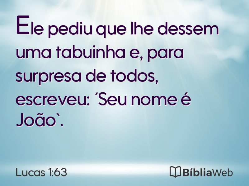 Lucas 1:63 em imagem para compartilhar