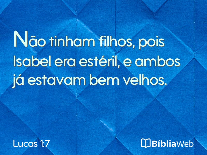 Lucas 1:7 em imagem para compartilhar