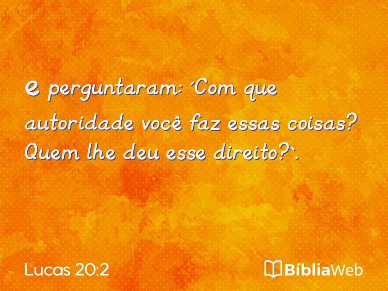 Lucas 20:2 em imagem para compartilhar