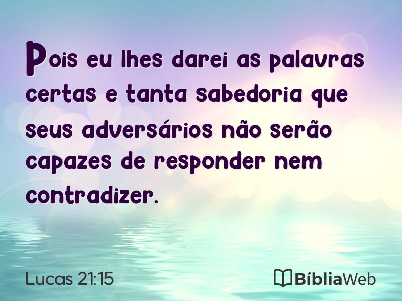 Lucas 21:15 em imagem para compartilhar