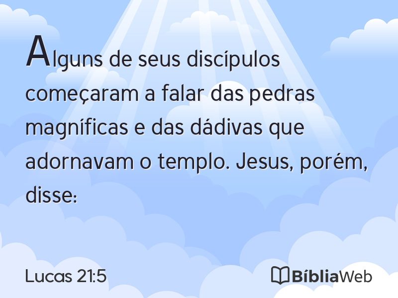 Lucas 21:5 em imagem para compartilhar