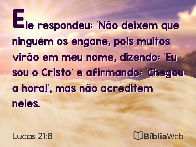Lucas 21:8 em imagem para compartilhar