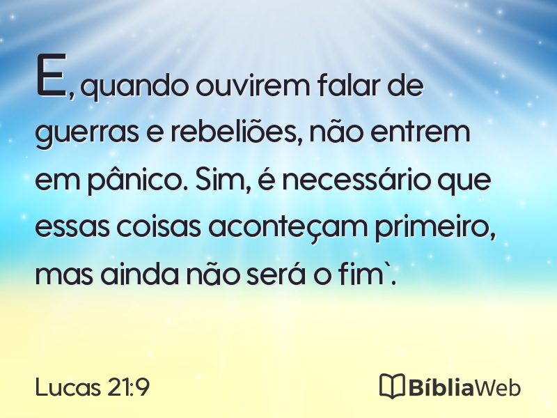 Lucas 21:9 em imagem para compartilhar
