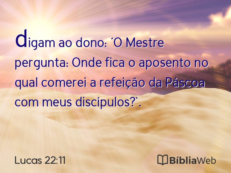 Lucas 22:11 em imagem para compartilhar