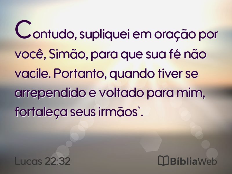 Lucas 22:32 em imagem para compartilhar