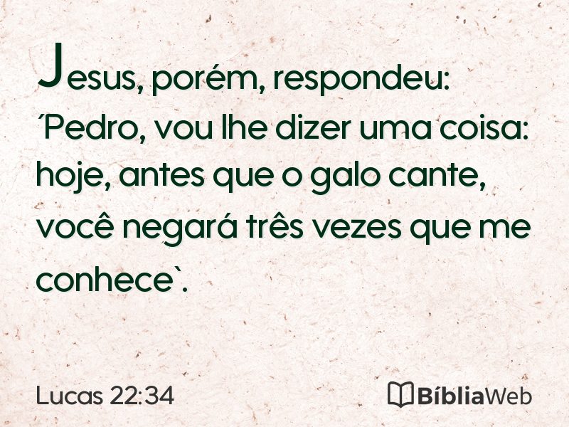 Lucas 22:34 em imagem para compartilhar