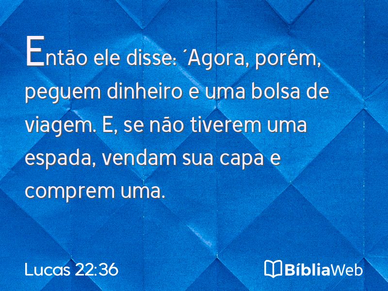 Lucas 22:36 em imagem para compartilhar