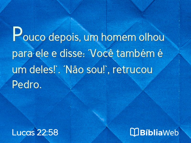 Lucas 22:58 em imagem para compartilhar