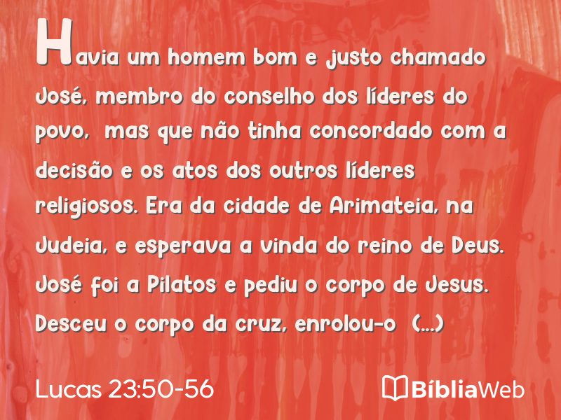 Lucas 23:50-56 em imagem para compartilhar