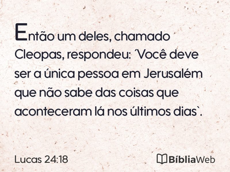 Lucas 24:18 em imagem para compartilhar