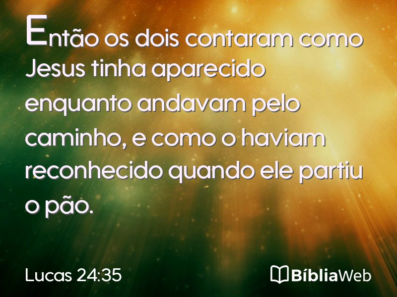 Lucas 24:35 em imagem para compartilhar