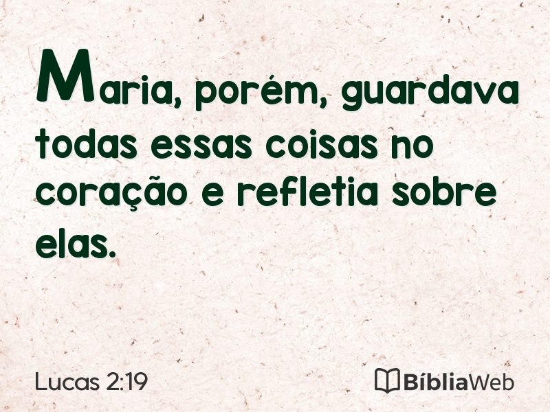 Lucas 2:19 em imagem para compartilhar