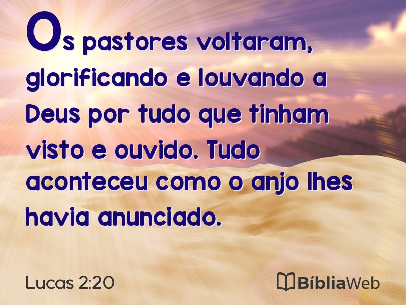Lucas 2:20 em imagem para compartilhar