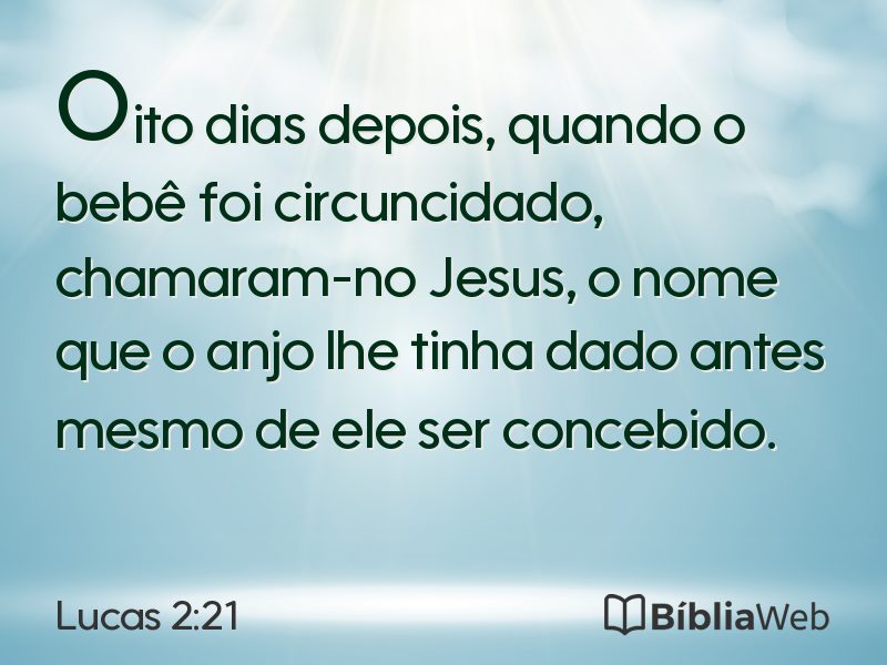 Lucas 2:21 em imagem para compartilhar