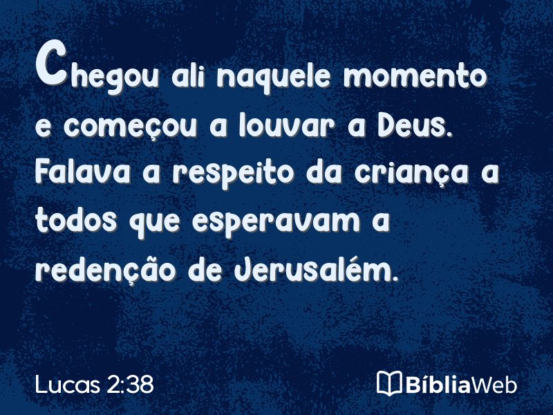 Lucas 2:38 em imagem para compartilhar
