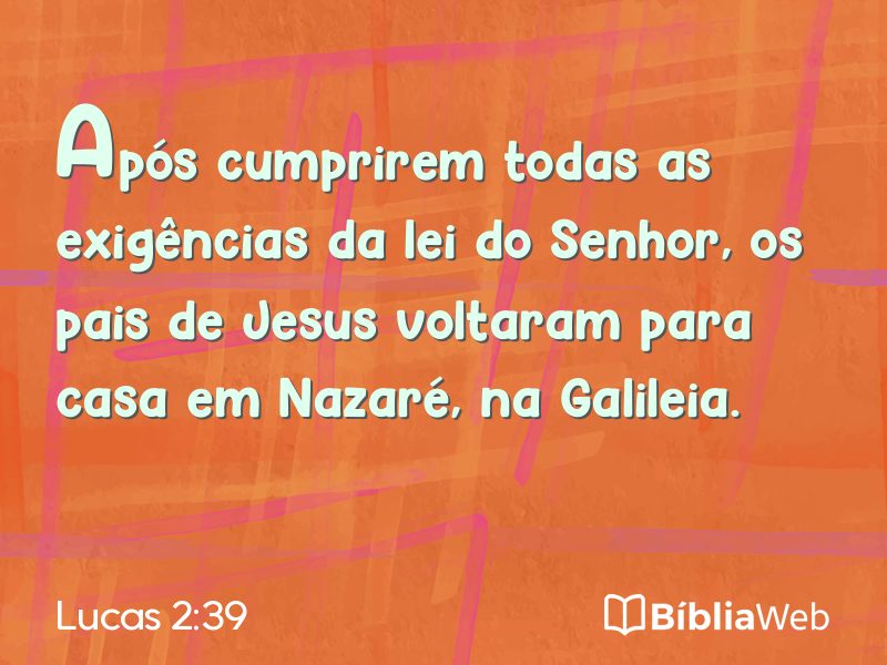 Lucas 2:39 em imagem para compartilhar