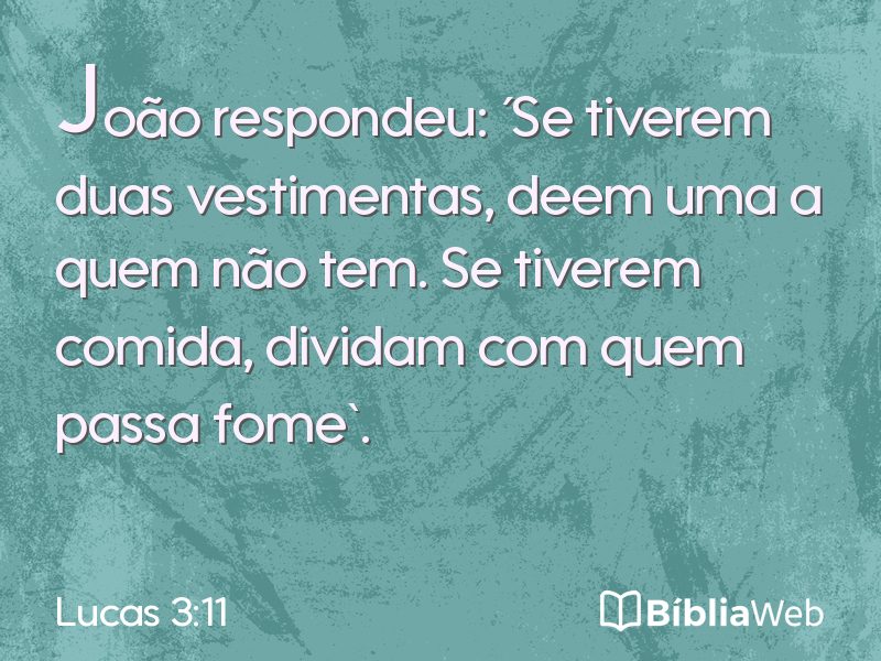 Lucas 3:11 em imagem para compartilhar