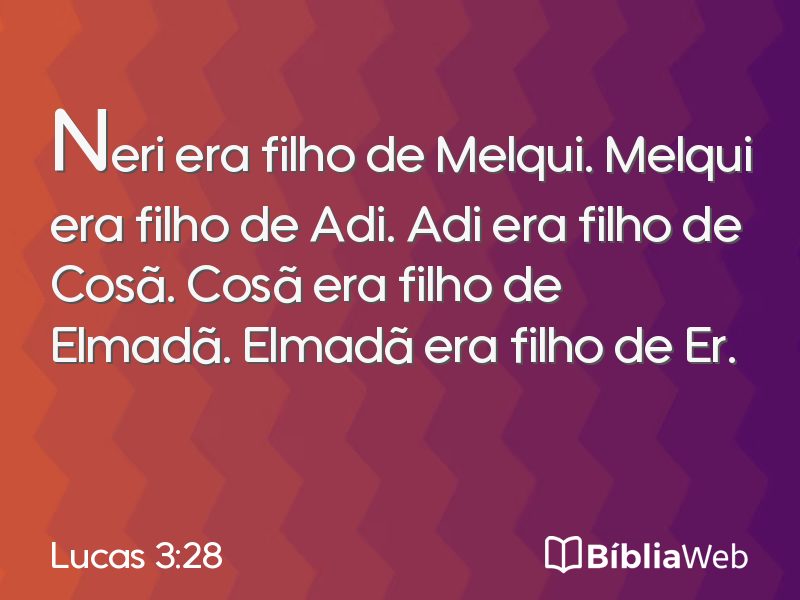 Lucas 3:28 em imagem para compartilhar