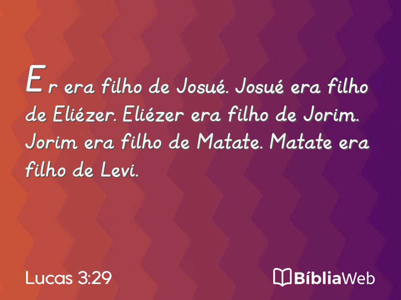 Lucas 3:29 em imagem para compartilhar