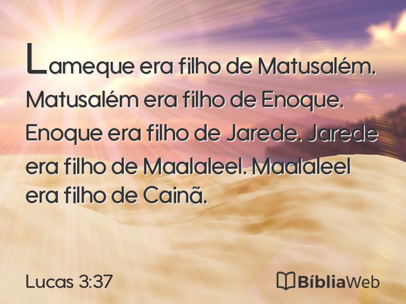 Lucas 3:37 em imagem para compartilhar
