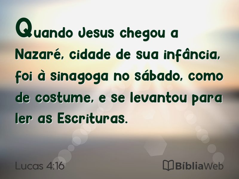 Lucas 4:16 em imagem para compartilhar
