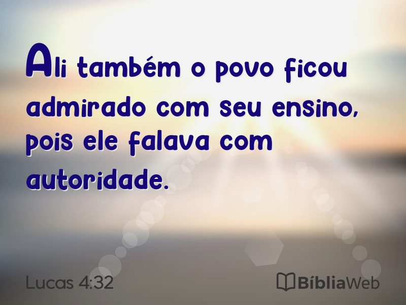 Lucas 4:32 em imagem para compartilhar
