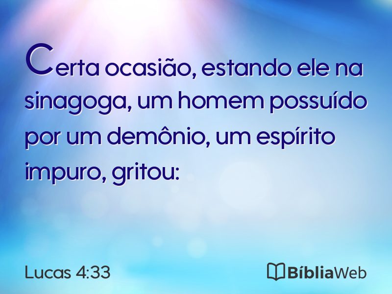 Lucas 4:33 em imagem para compartilhar