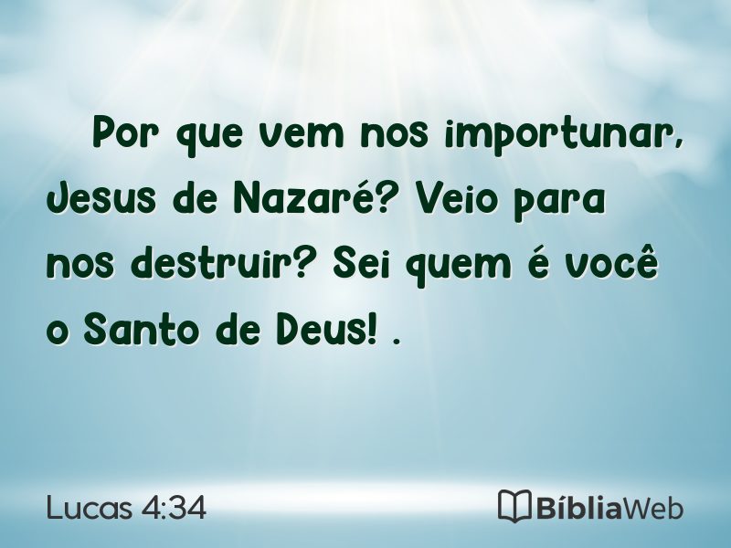 Lucas 4:34 em imagem para compartilhar