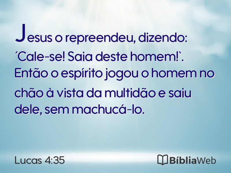 Lucas 4:35 em imagem para compartilhar