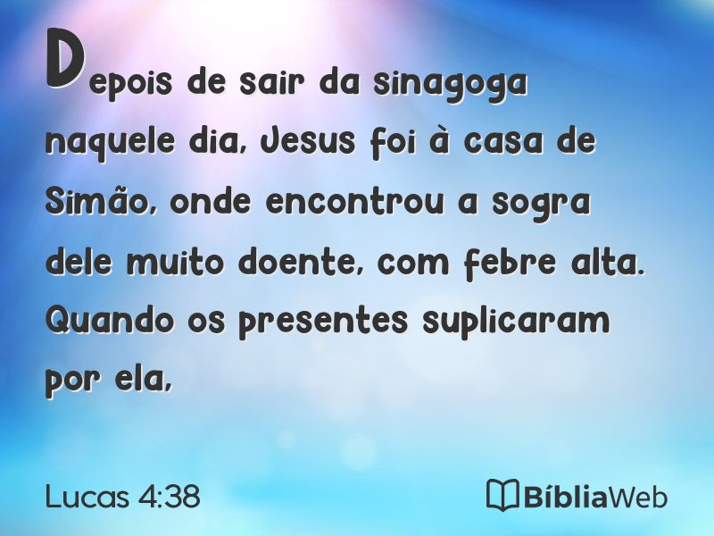 Lucas 4:38 em imagem para compartilhar