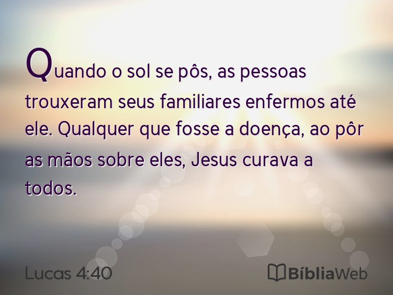 Lucas 4:40 em imagem para compartilhar