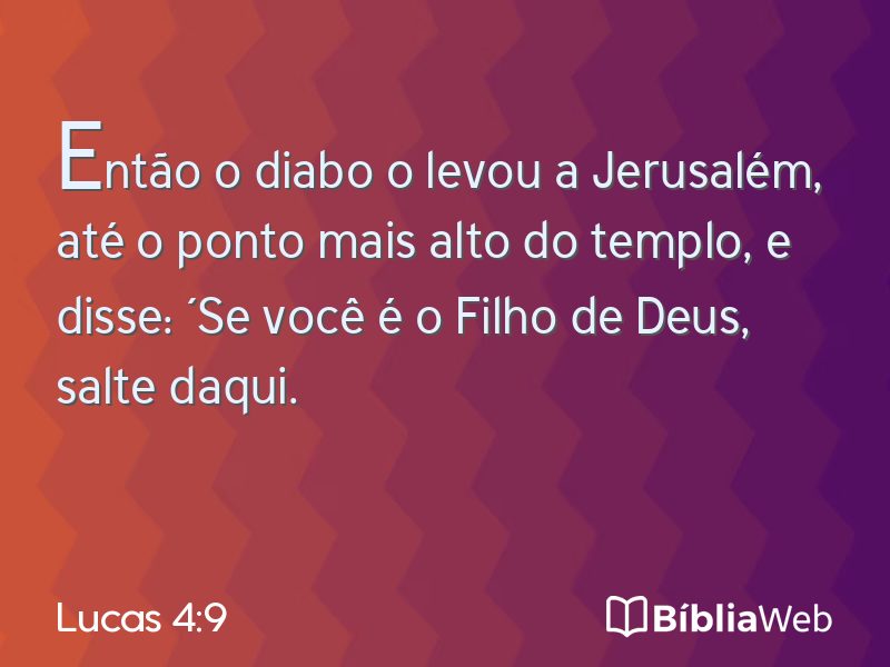 Lucas 4:9 em imagem para compartilhar