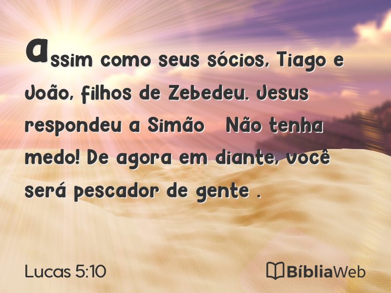 Lucas 5:10 em imagem para compartilhar