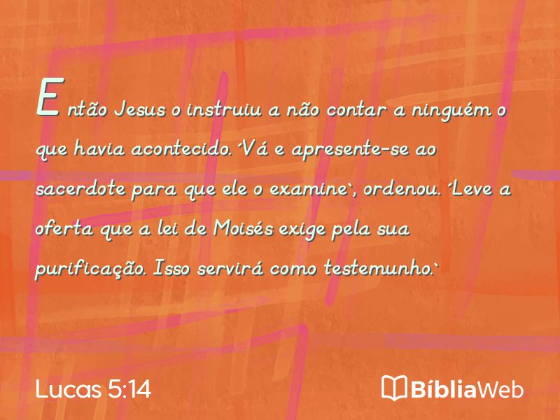 Lucas 5:14 em imagem para compartilhar