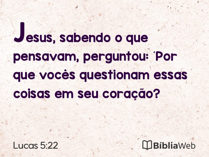 Lucas 5:22 em imagem para compartilhar