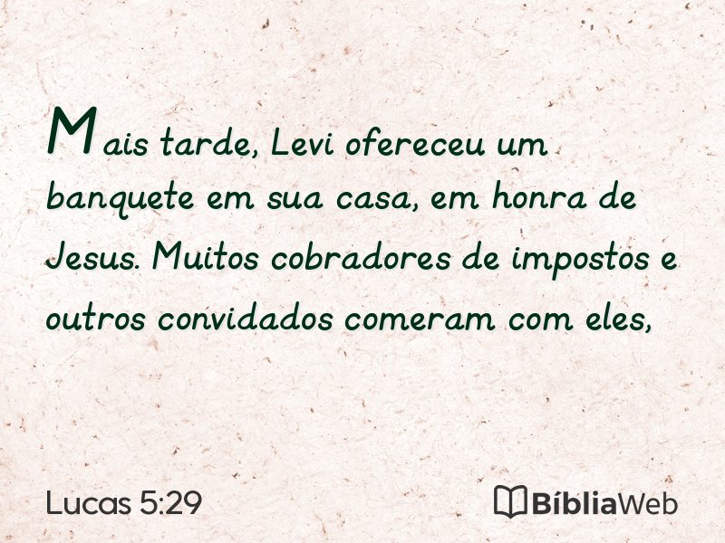 Lucas 5:29 em imagem para compartilhar
