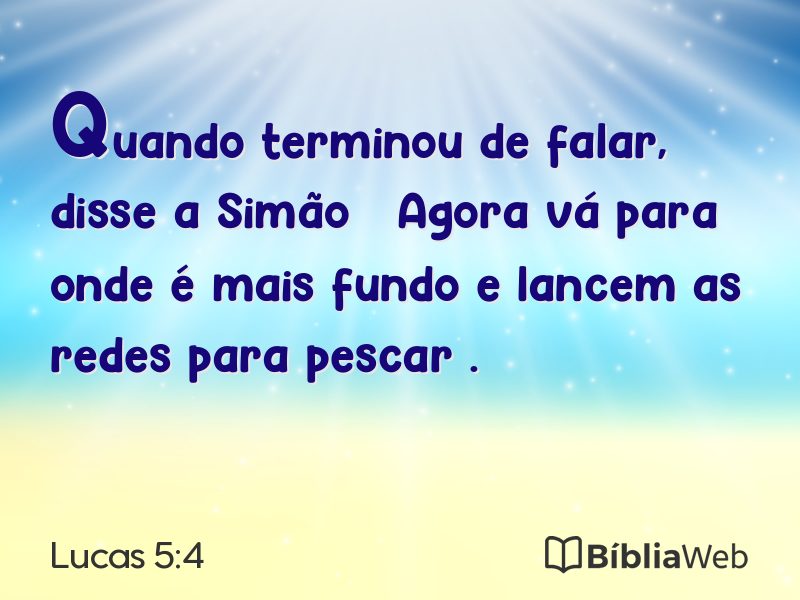 Lucas 5:4 em imagem para compartilhar